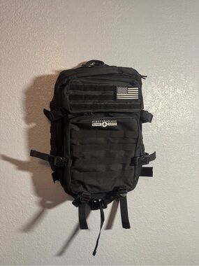 Black Tactical Backpack with MOLLE Panels